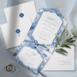 Porcelain-Inspired Chinoiserie Pattern ID1094 All All In One Invitation