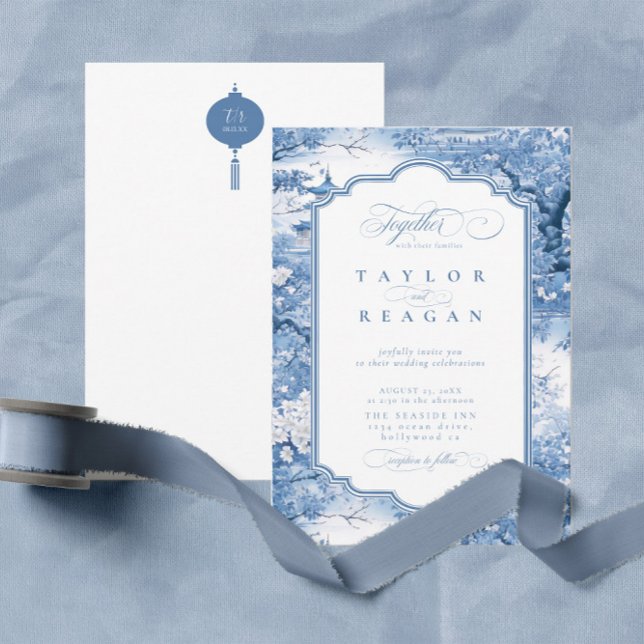 Porcelain-Inspired Chinoiserie Pattern ID1094 Invitation (Creator Uploaded)