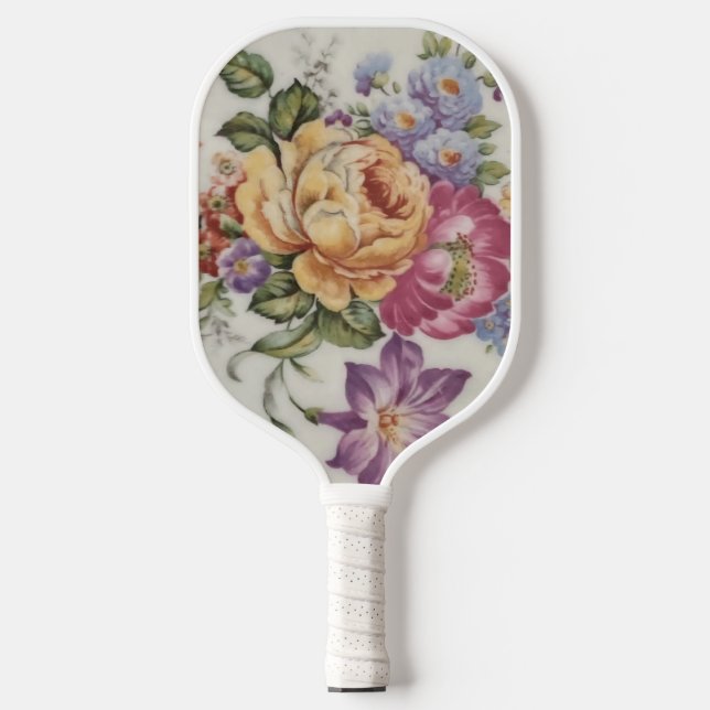  Porcelain-Inspired Floral Pickleball Paddle  (Front)