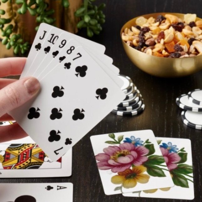 Porcelain Inspired Floral Playing Cards (Poker cards easy to shuffle, smooth card stock. Dimensions: 2.5" x 3.5"; poker size playing cards. )