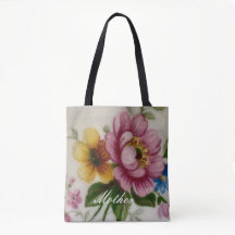 Porcelain Inspired Floral Tote