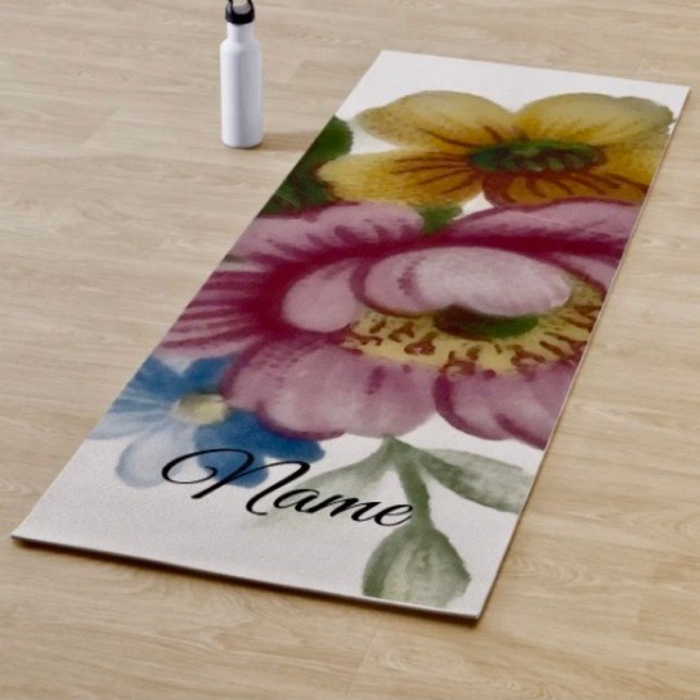 Porcelain Inspired Floral Yoga Mat (Enjoy the beauty and elegance of this floral yoga mat. 
)