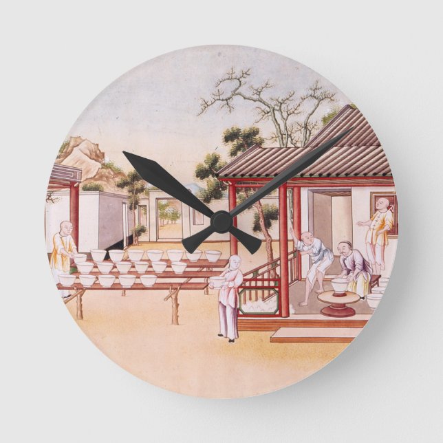 Porcelain Making (w/c on paper) Round Clock (Front)