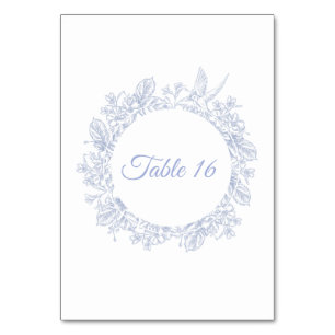 Porcelain Meadow Chinoiserie Table Number Sign