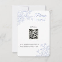Porcelain Meadow Chinoiserie Wedding RSVP Card