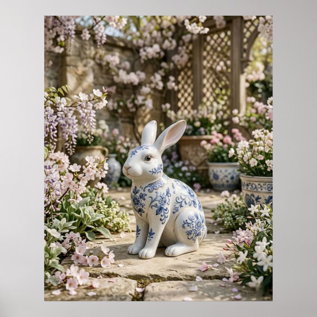 Porcelain Rabbit Blossom Calm Poster (Front)