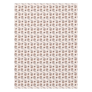 Porcelain Seashell Chequerboard Pattern Peach Tablecloth