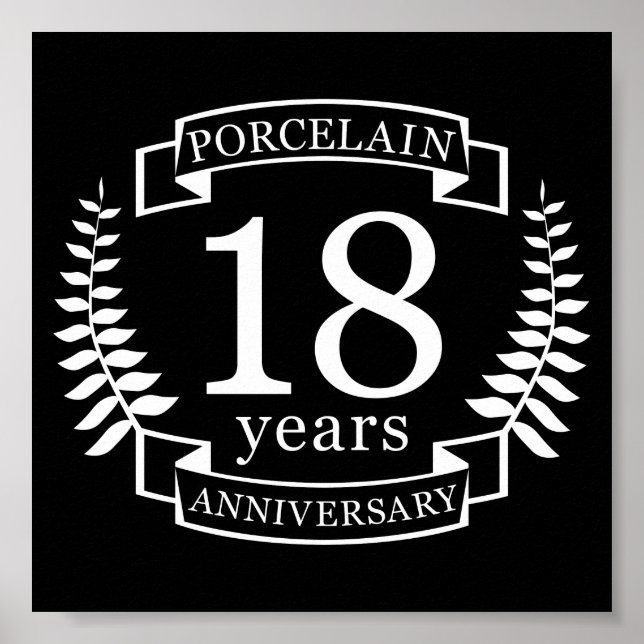 Porcelain traditional wedding anniversary 18 years poster (Front)