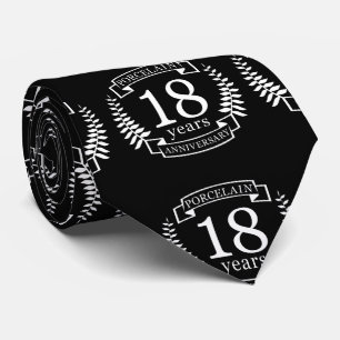 Porcelain traditional wedding anniversary 18 years tie