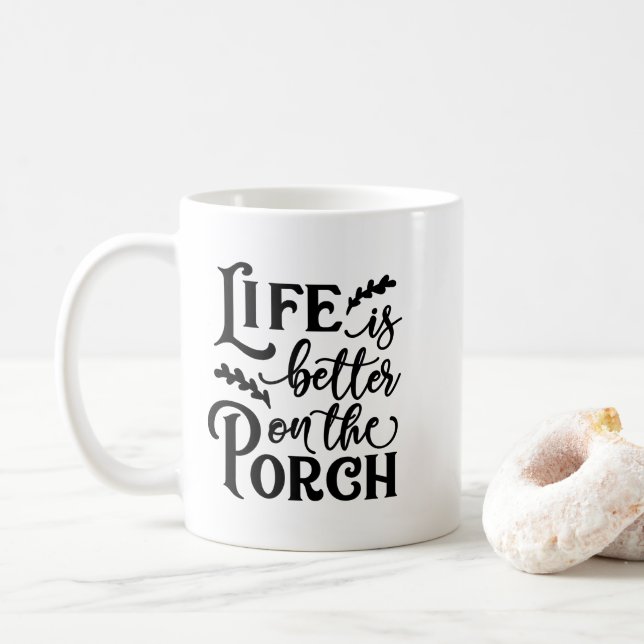 Porch, Coffee Mug, Ceramic, Gift for Her Mug (With Donut)