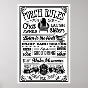 Porch Etiquette: The Unwritten Rules of Relaxation Poster