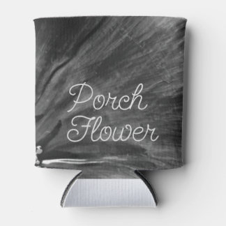 Porch Flower / Black and White / Can Cooler