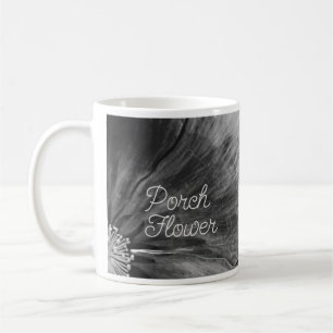 Porch Flower / Black and White / Coffee Mug