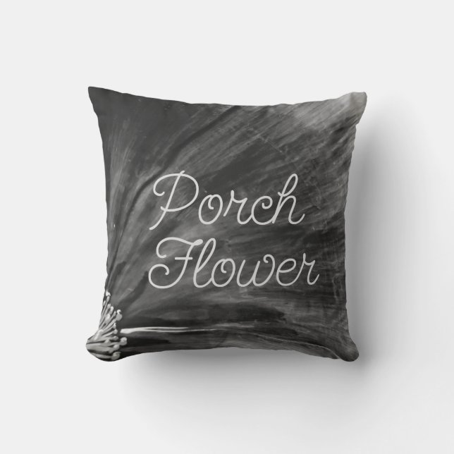 Porch Flower / Black and White / Cushion (Front)