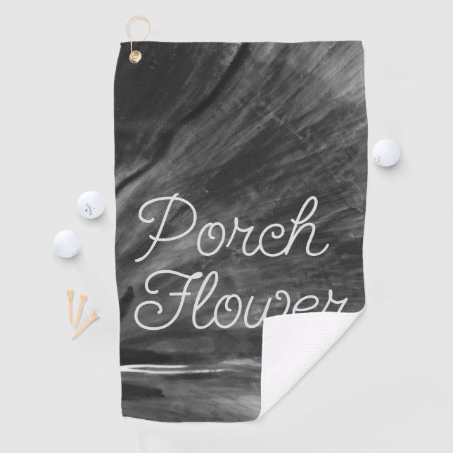Porch Flower / Black and White / Golf Towel (InSitu)