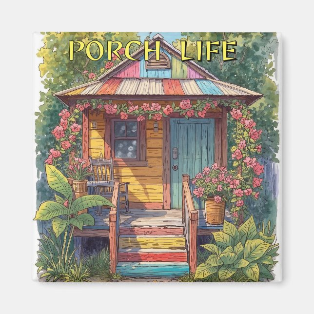 Porch  life tiny house magnet (Front)