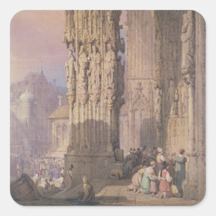Porch of Regensburg Cathedral Square Sticker