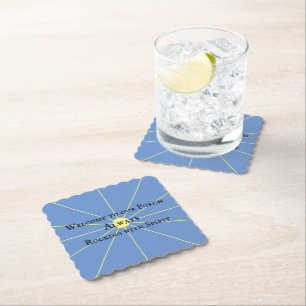 Porch Spirit Variation   Blue   Paper Coaster