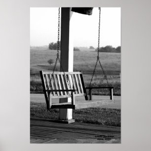 Porch Swing, black and white Poster