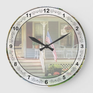 Porch - The home of a little old lady Large Clock