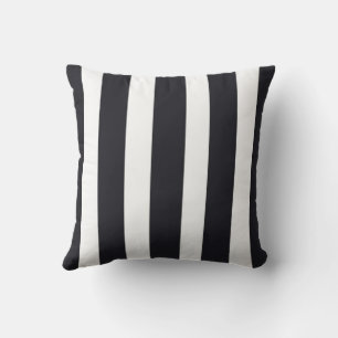 Porch Throw Pillow Elegant Black & White  Stripes