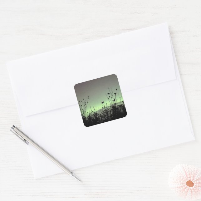 Porch View / Weeds / Square Sticker (Envelope)