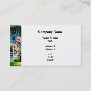 Porch With American Flag Business Card