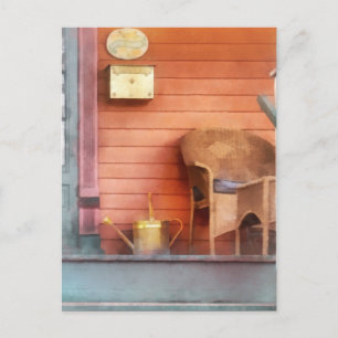 Porch With Brass Watering Can Postcard