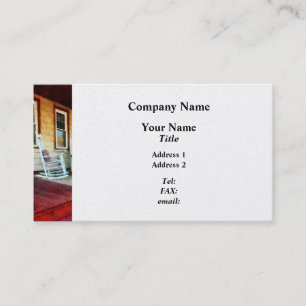 Porch With Red, White and Blue Railing Business Card