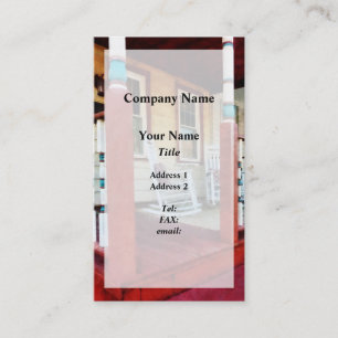 Porch With Red, White and Blue Railing Business Card