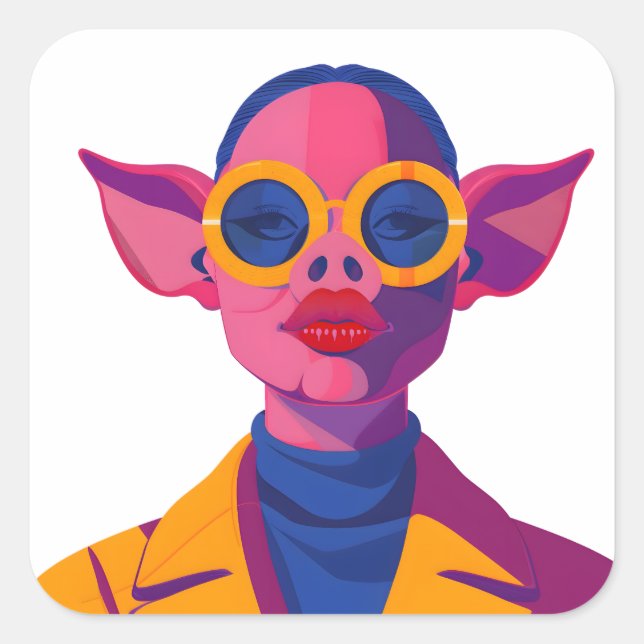 Porcine Beauty Square Sticker (Front)