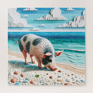 Porcine Shores and Pebbled Beaches Jigsaw Puzzle