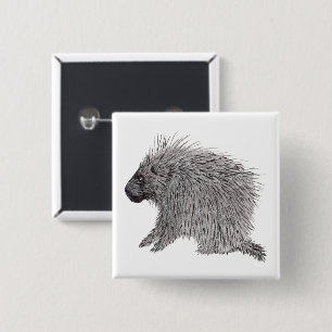 Porcupine 15 Cm Square Badge