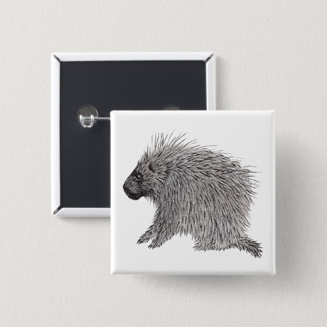 Porcupine 15 Cm Square Badge (Front & Back)
