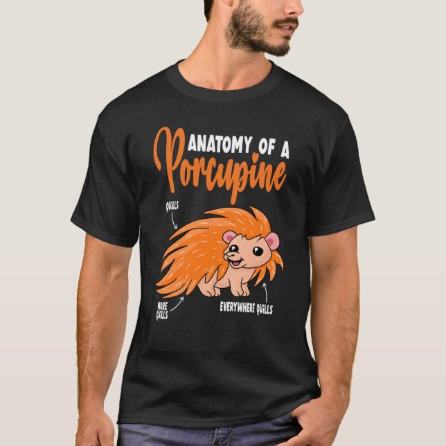 Porcupine anatomy T-Shirt (Front)