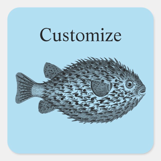 Porcupine blowfish Thunder_Cove Square Sticker (Front)