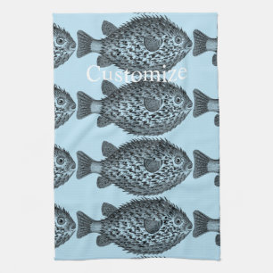 Porcupine blowfish Thunder_Cove Tea Towel
