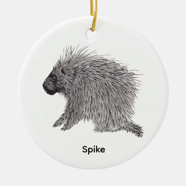 Porcupine Ceramic Ornament (Front)