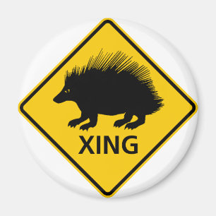 Porcupine Crossing Highway Sign Magnet