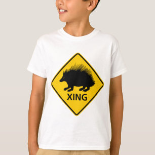 Porcupine Crossing Highway Sign T-Shirt