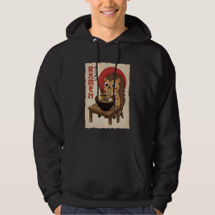Porcupine Eating Japanese Ramen Noodles Anime Grap Hoodie