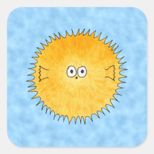 Porcupine Fish. Square Sticker