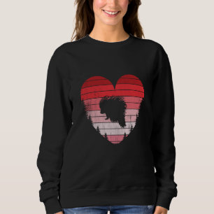 Porcupine Heart Love Valentines Day Vintage Retro  Sweatshirt