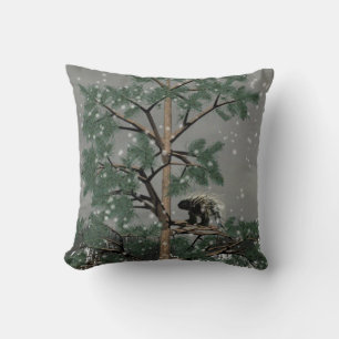 Porcupine In A Pine Tree Cushion