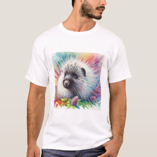 Porcupine in the Wild 031124AREF133 - Watercolor T-Shirt