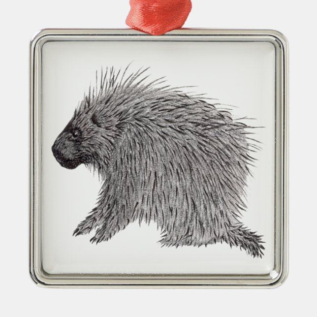 Porcupine Metal Ornament (Front)