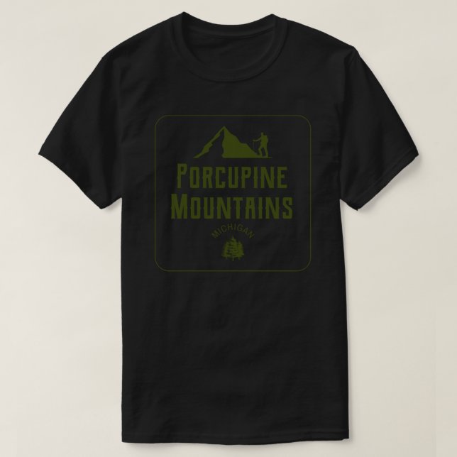 Porcupine Mountains Michigan Mountain Hiking Squar T-Shirt (Design Front)
