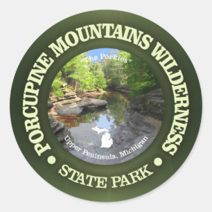Porcupine Mountains Wilderness SP Classic Round Sticker