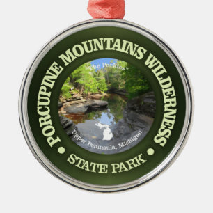 Porcupine Mountains Wilderness SP Metal Ornament