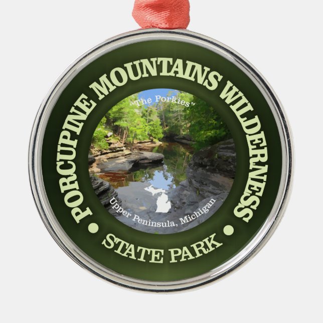 Porcupine Mountains Wilderness SP Metal Ornament (Front)